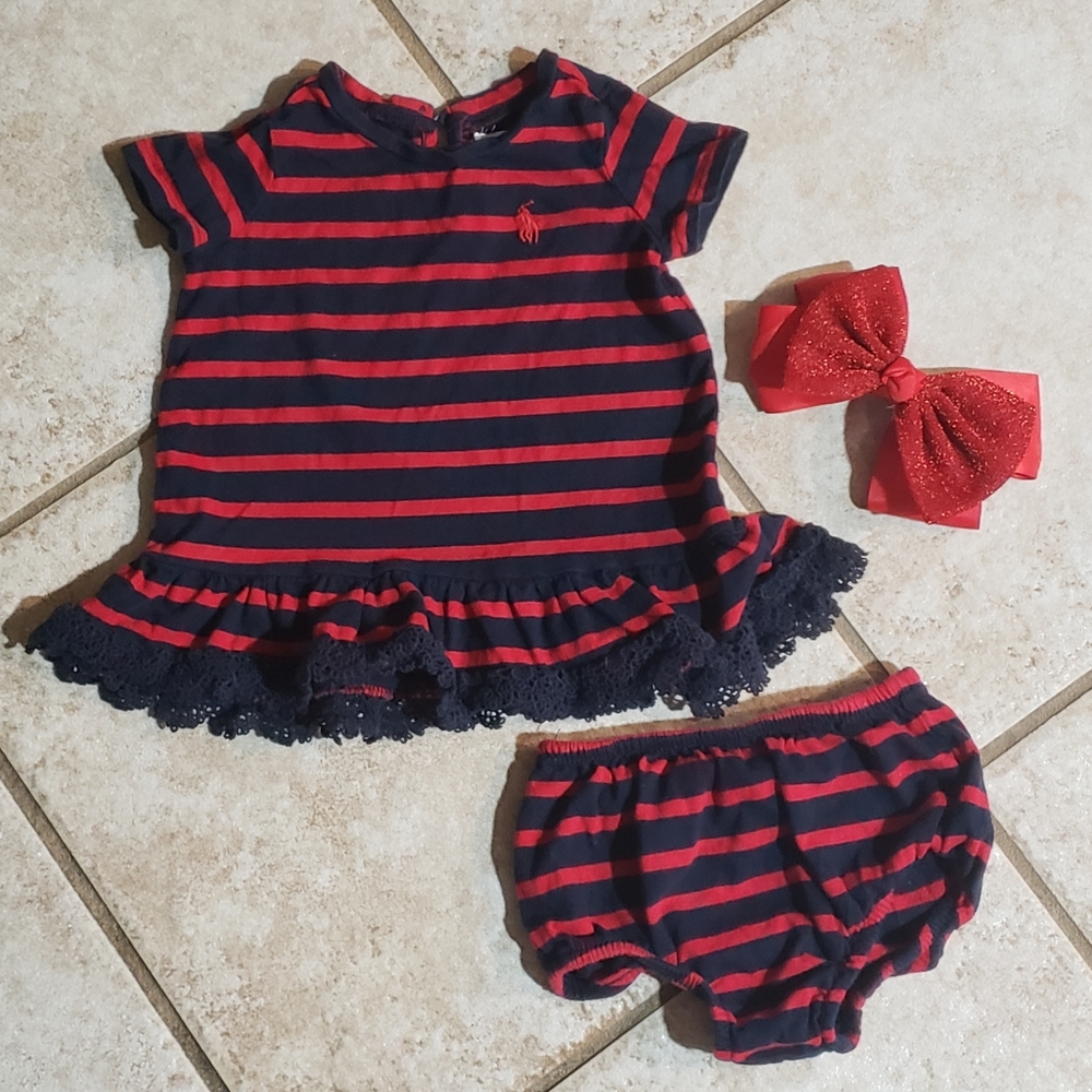 Ralph Lauren Girls 3 Month Two Piece Dress